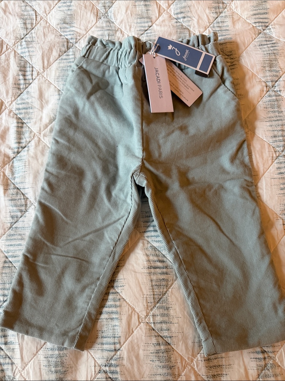 Jacadi Baby Corduroy Pants in Sage Green